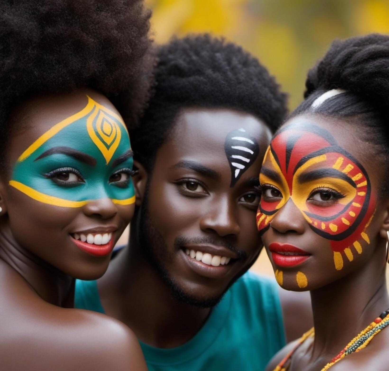 Africans with facepaint